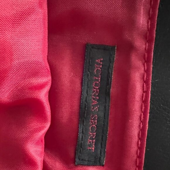Victoria's Secret Black Faux Leather bag with Red Stitching - Picture 3 of 4
